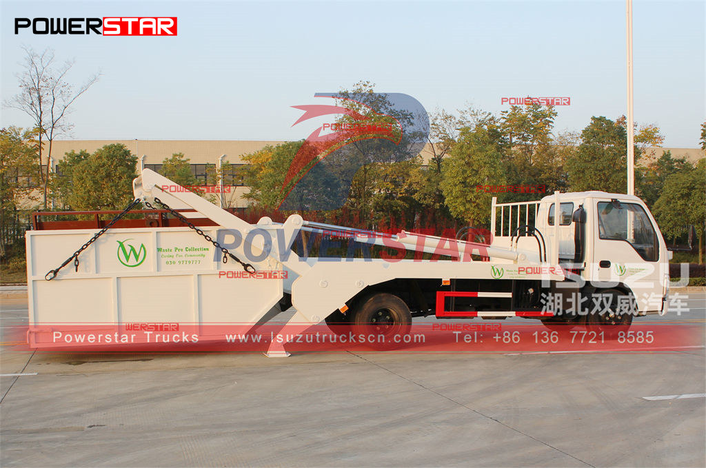 ISUZU mini 4000L skip loader garbage truck export Laos