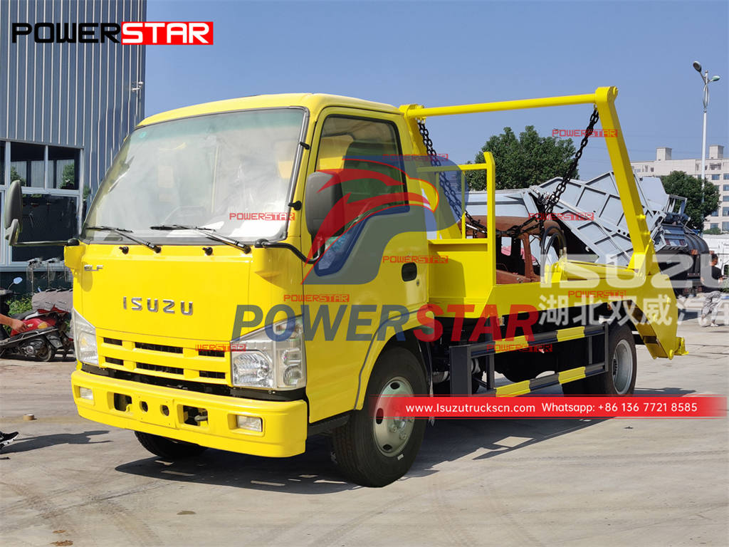 Good quality ISUZU 100P 6CBM swing arm garbage truck for sale