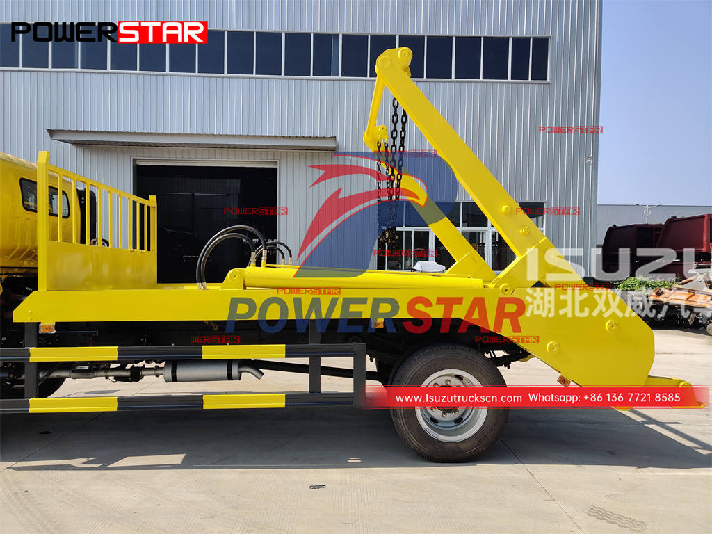 ISUZU 4×2 swing arm garbage collection truck with 6CBM dust bin