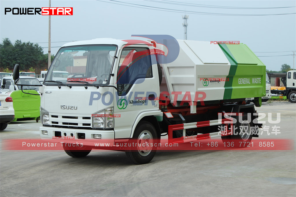 5CBM ISUZU Hook Loader Truck Manual export to Mongolia