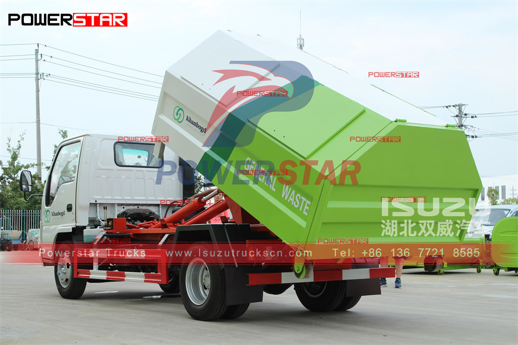 5CBM ISUZU Hook Loader Truck Manual export to Mongolia