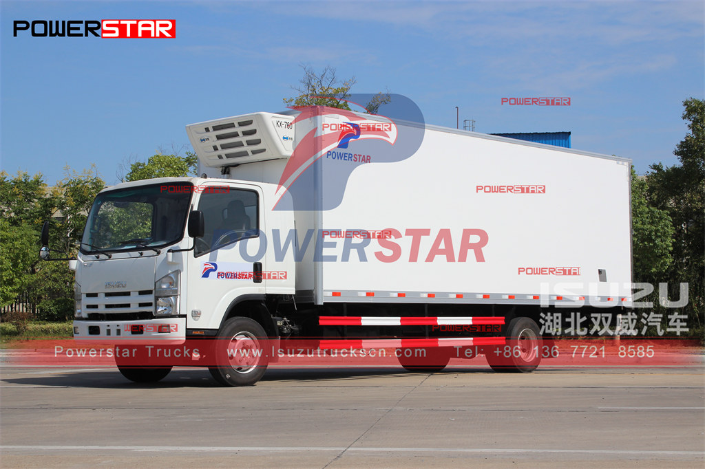 ISUZU freezer truck 7m refrigerated box export to Myanmar