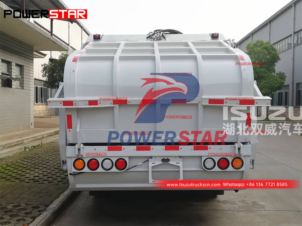 Customized ISUZU 98HP 4CBM back loading refuse truck on sale