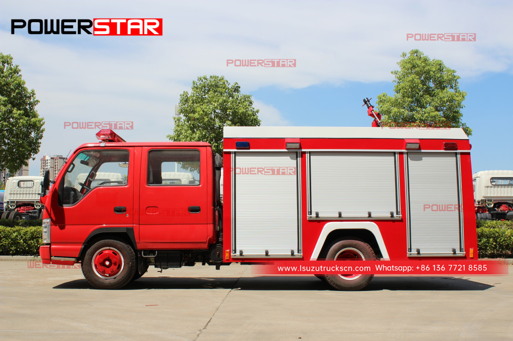 Japan ISUZU ELF NKR Rescue Fire Water Spraying Truck 5tons Water Sprinkler Truck with Fire Brigade 