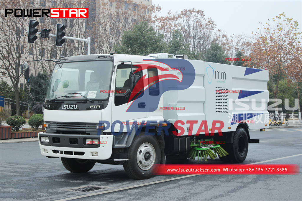 ISUZU FTR 205 HP parking lot street sweeping truck for sale