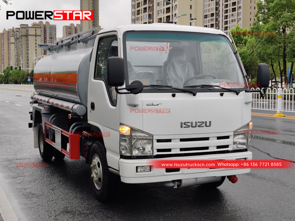 Ghana ISUZU NKR 5000 Liters Fuel Tank Truck Fuel Bowser Fuel Tanker Truck for Sale