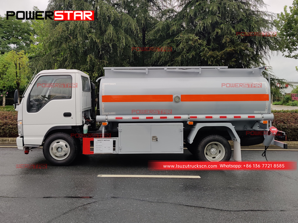 Ghana ISUZU NKR 5000 Liters Fuel Tank Truck Fuel Bowser Fuel Tanker Truck for Sale