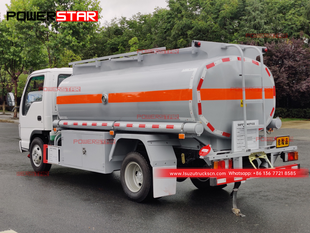 Ghana ISUZU NKR 5000 Liters Fuel Tank Truck Fuel Bowser Fuel Tanker Truck for Sale