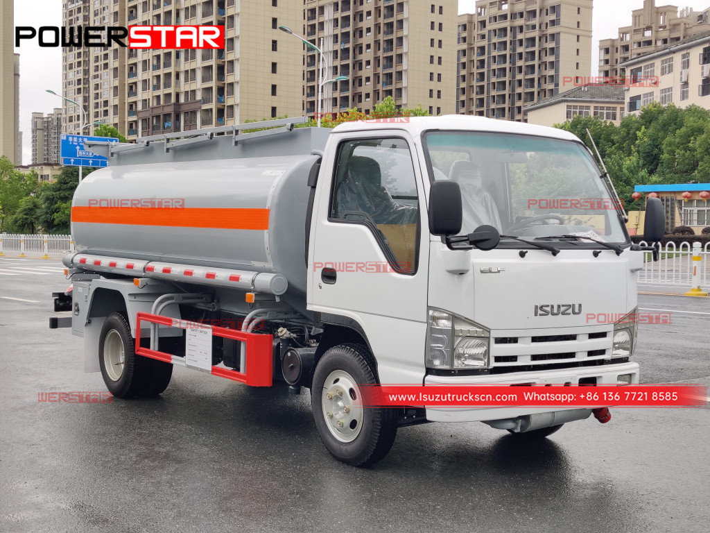 Ghana ISUZU NKR 5000 Liters Fuel Tank Truck Fuel Bowser Fuel Tanker Truck for Sale