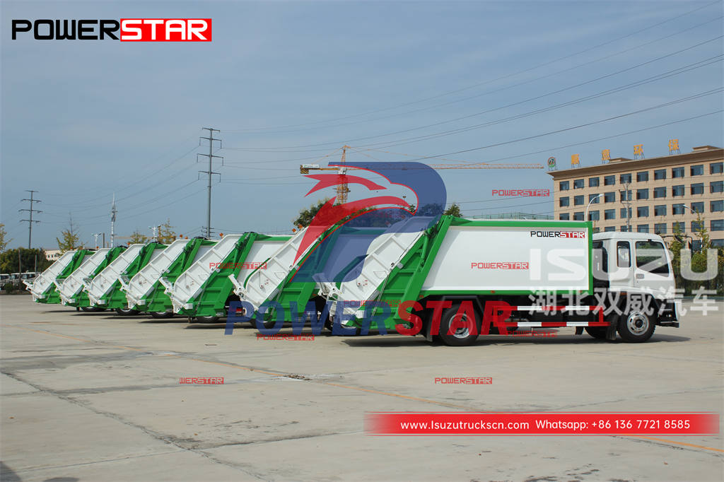 Cost-effective ISUZU FTR 205HP rear loader garbage compactor truck for sale