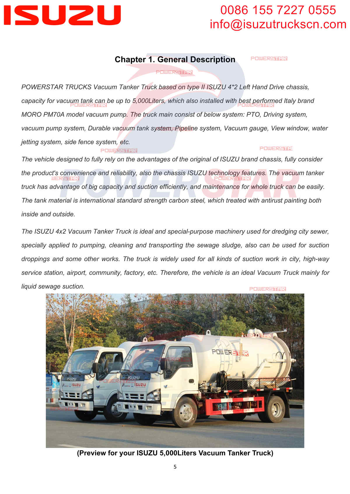 ISUZU 600P Vacuum Tanker Truck Manual Philippines