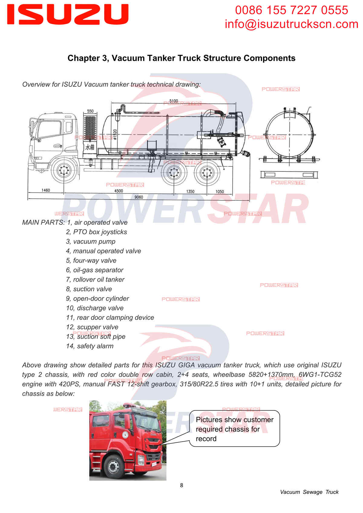 ISUZU GIGA 20cbm double cabin row Vacuum Sewage Truck Manual Mauritania