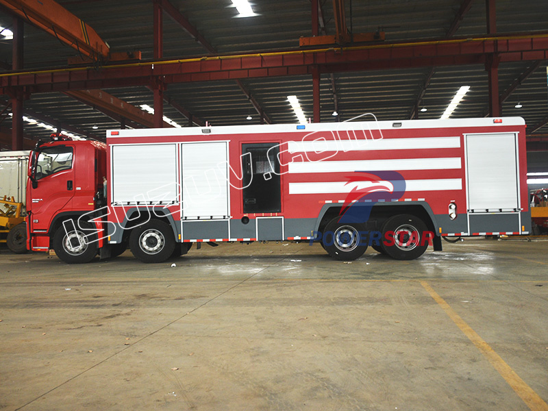 Cambodia Isuzu Giga FVZ 14000L Industrial Fire Truck with Pump & Monitor