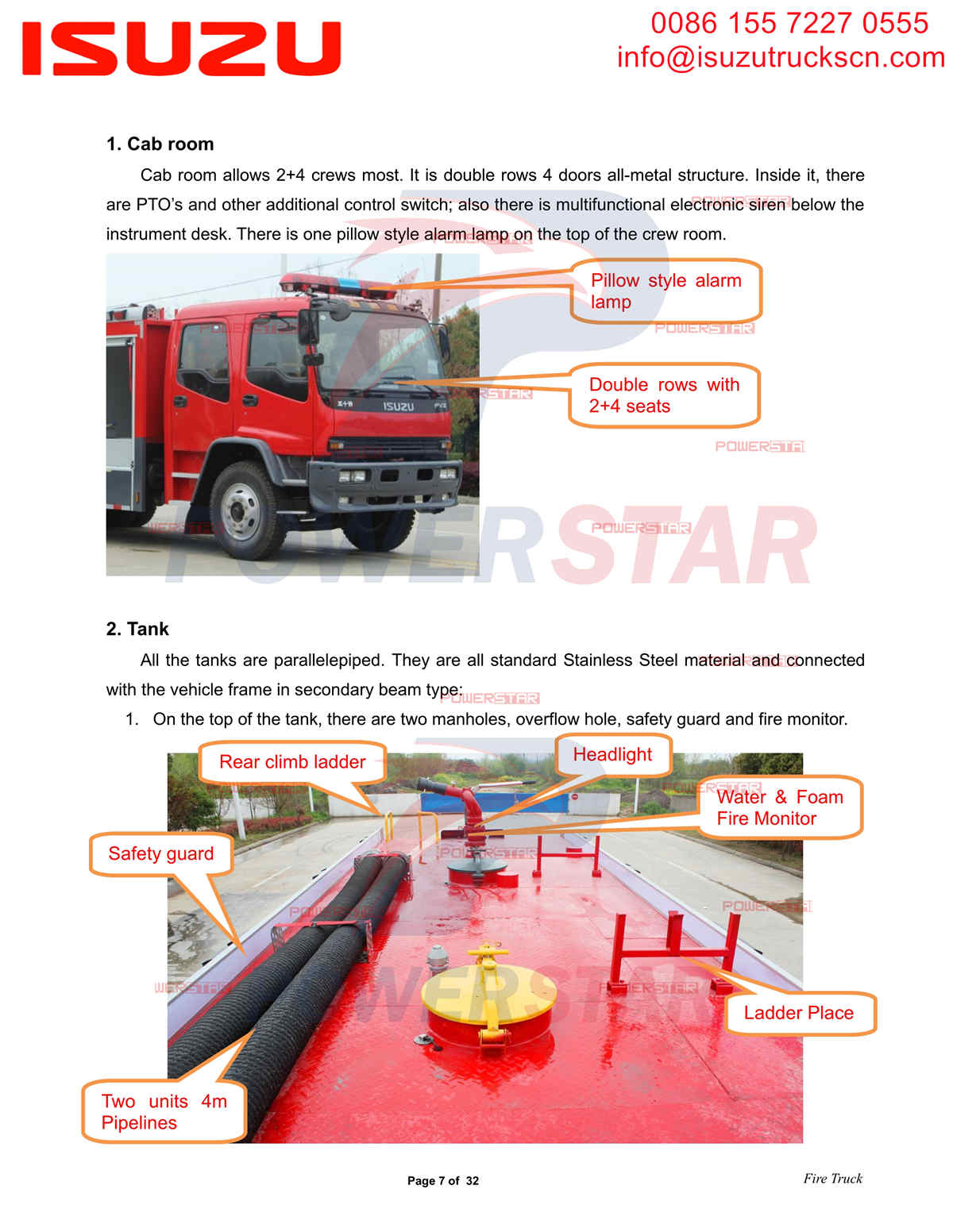 POWERSTAR ISUZU FVZ Fire Truck export Africa