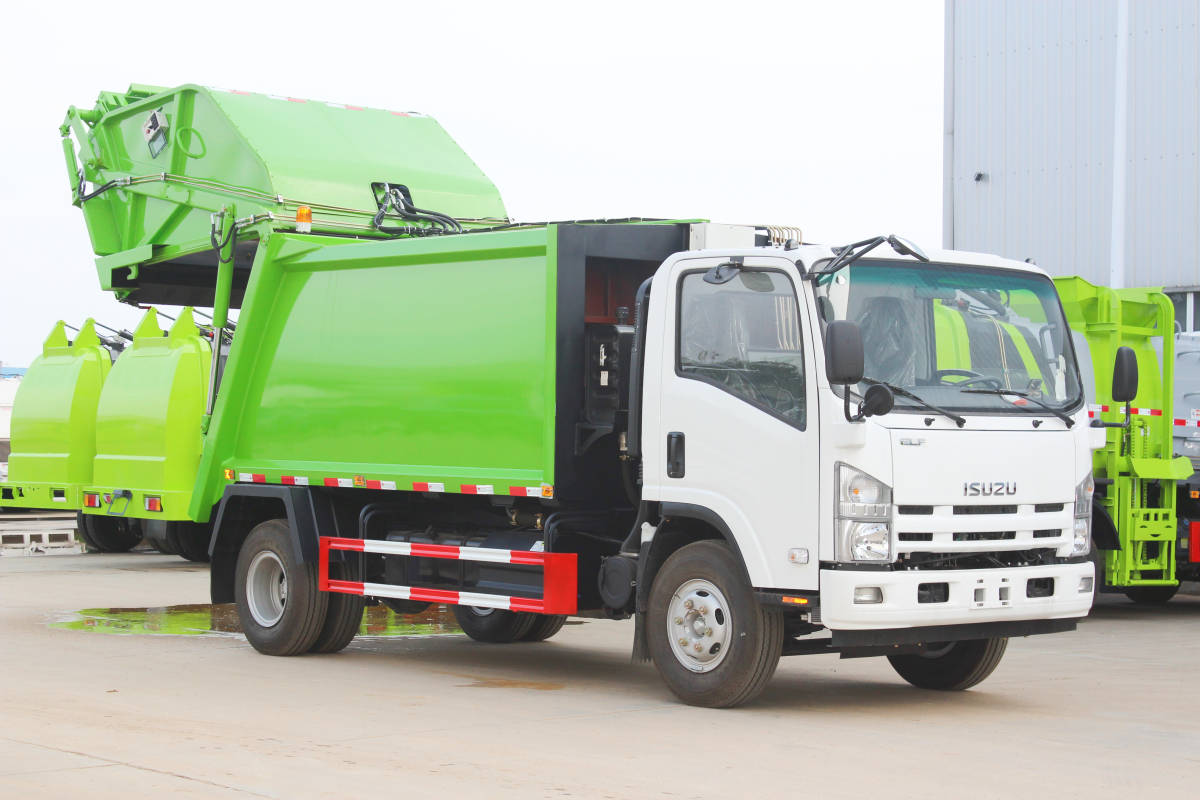 Isuzu rear loader garbage truck