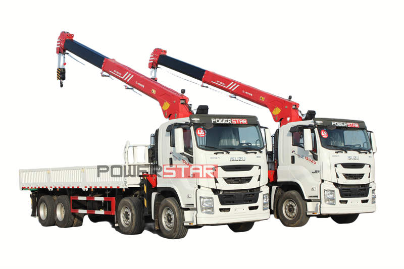 Isuzu truck with palfinger crane