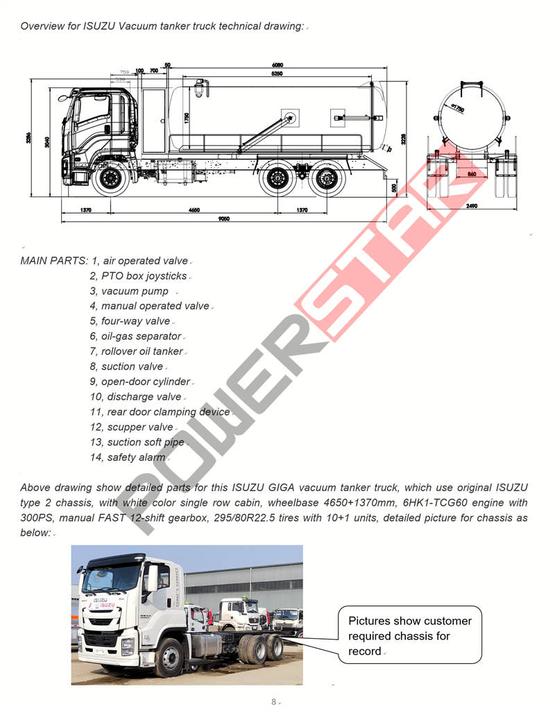 Isuzu giga septic tanker truck