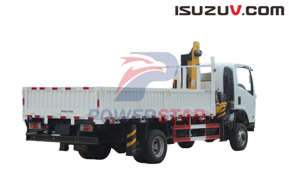 Japan ISUZU NPR off road truck chassis cargo truck mounted crane for sale