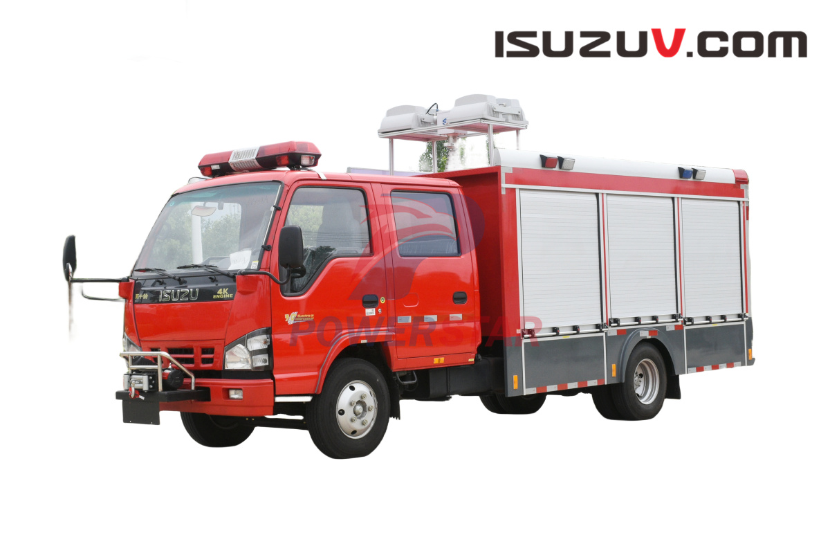 Isuzu NKR cabin truck chassis with Winch & Crane & Generator & Telescopic Light