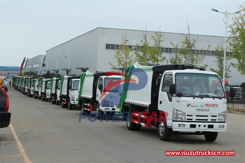 Isuzu garbage compactor truck