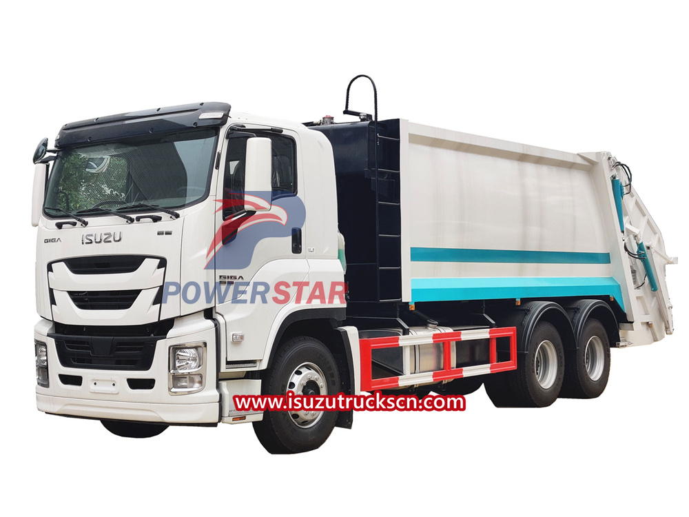 Isuzu compactor trash truck