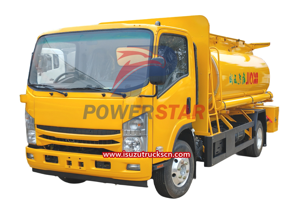 Right drive Yellow Isuzu NPR Mobile Oil Refueling truck for Nkoil