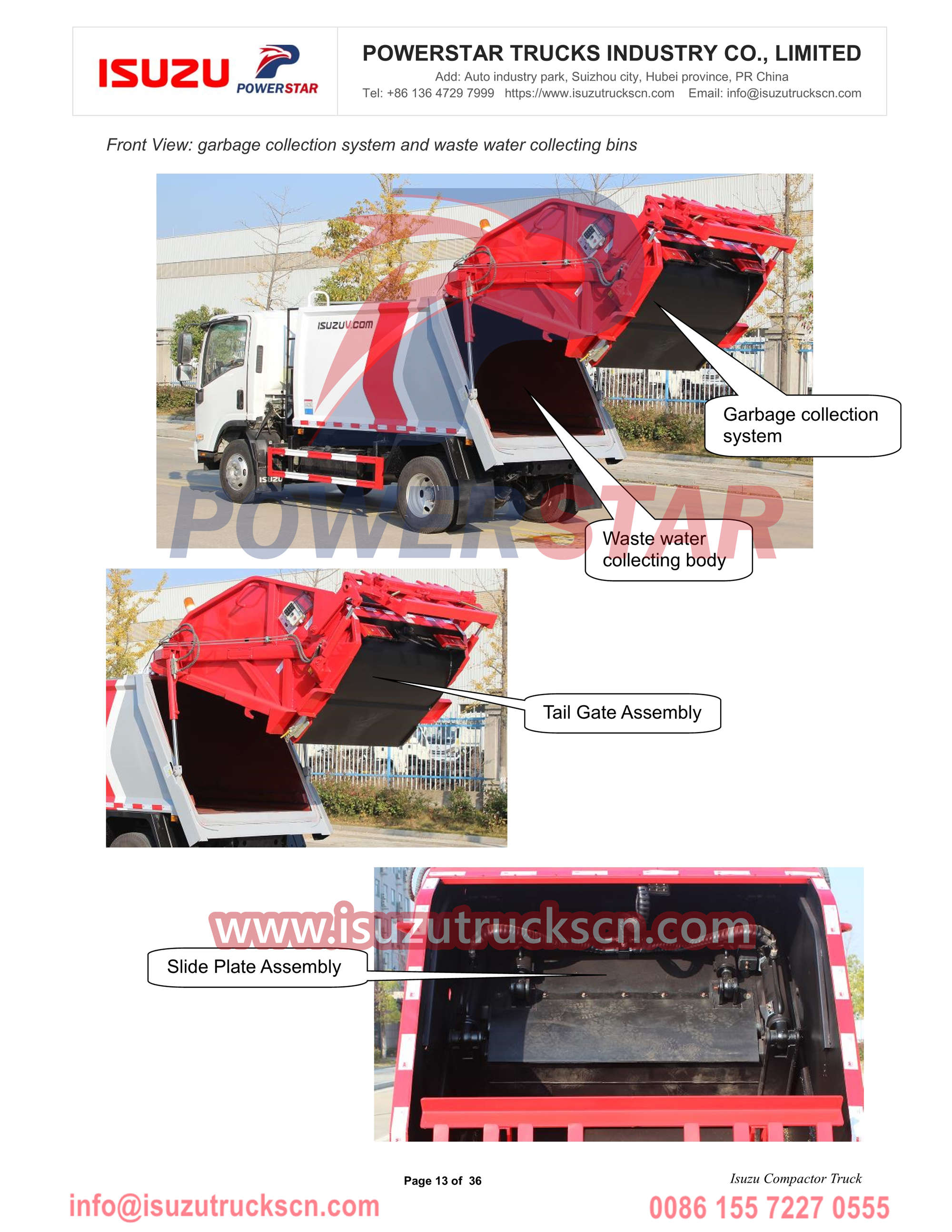 ISUZU NPR refuse compactor truck export Moldova manual