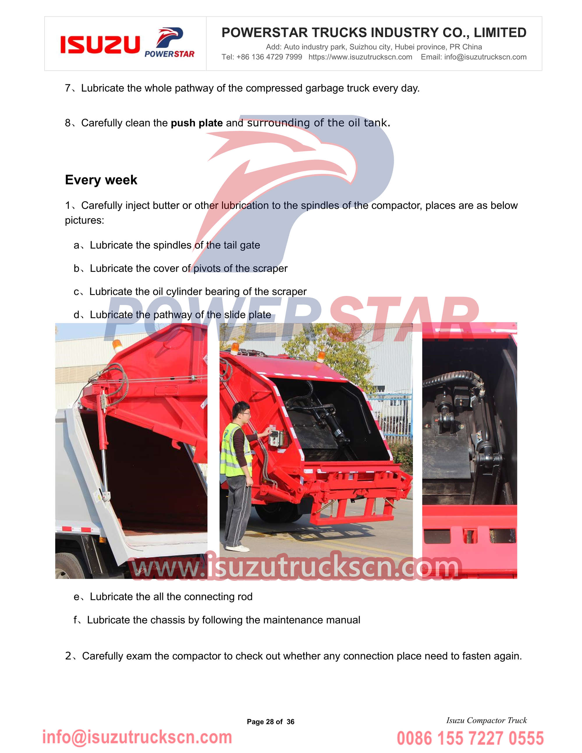 ISUZU NPR refuse compactor truck export Moldova manual