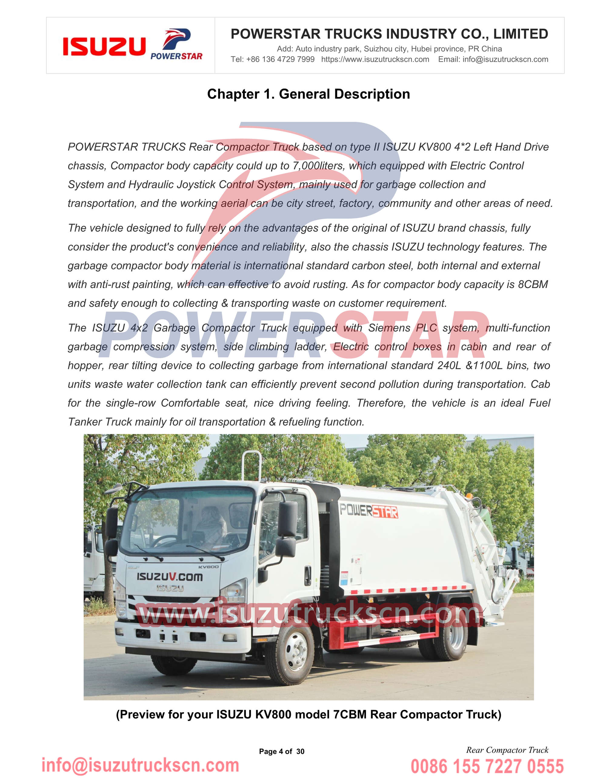 Isuzu refuse compactor trucks rear loader for hot sale