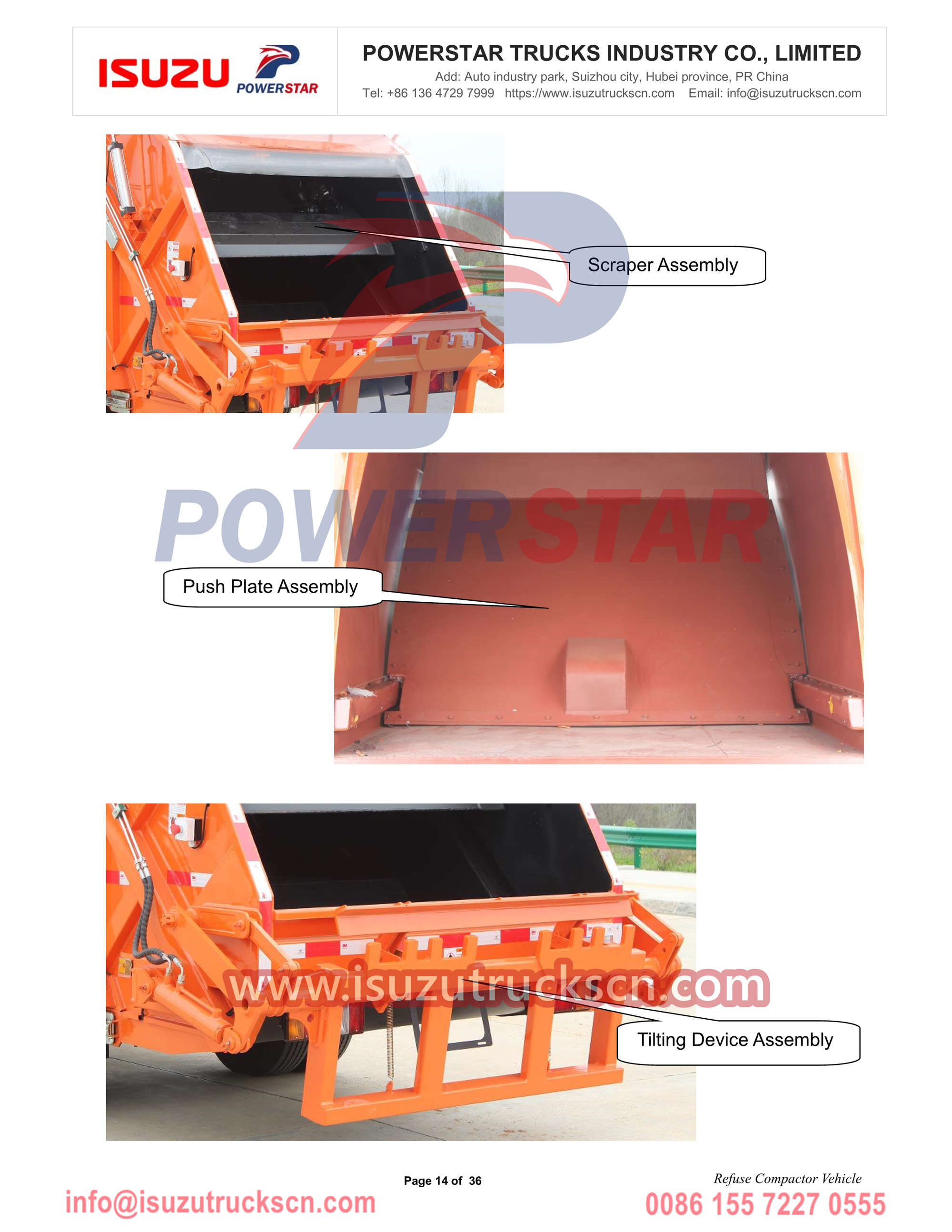 POWERSTAR Isuzu 4cbm Refuse Compactor Vehicle Manual export Africa Gambia