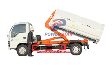 Japan Isuzu Hook Lift Garbage Truck 3tons