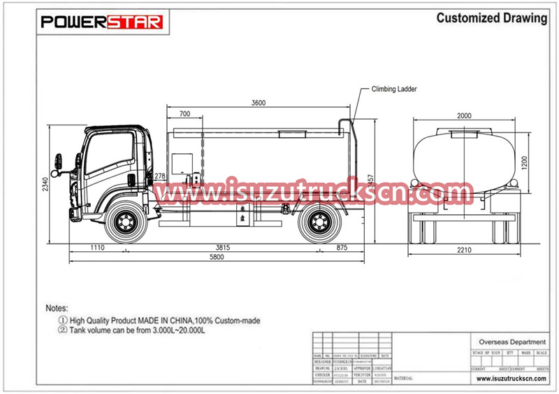 ISUZU fuel bowser drawing