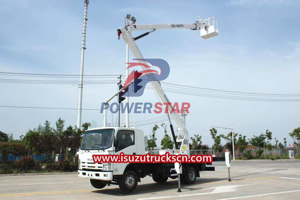 Insulated Folding Arm Aerial Manlift Truck Isuzu with wireless remote control