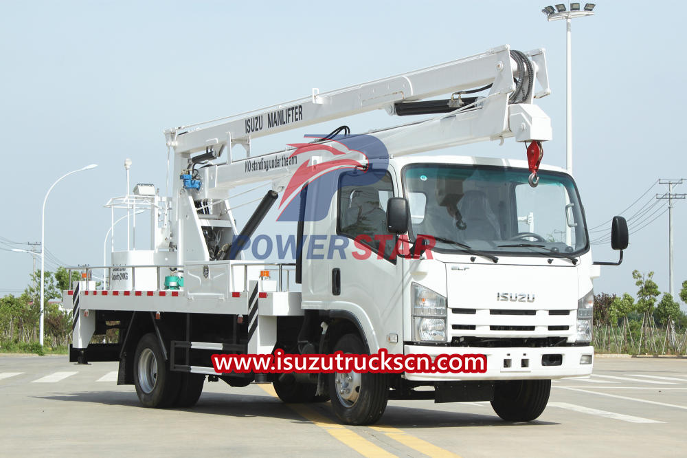 Insulated Folding Arm Aerial Manlift Truck Isuzu with wireless remote control