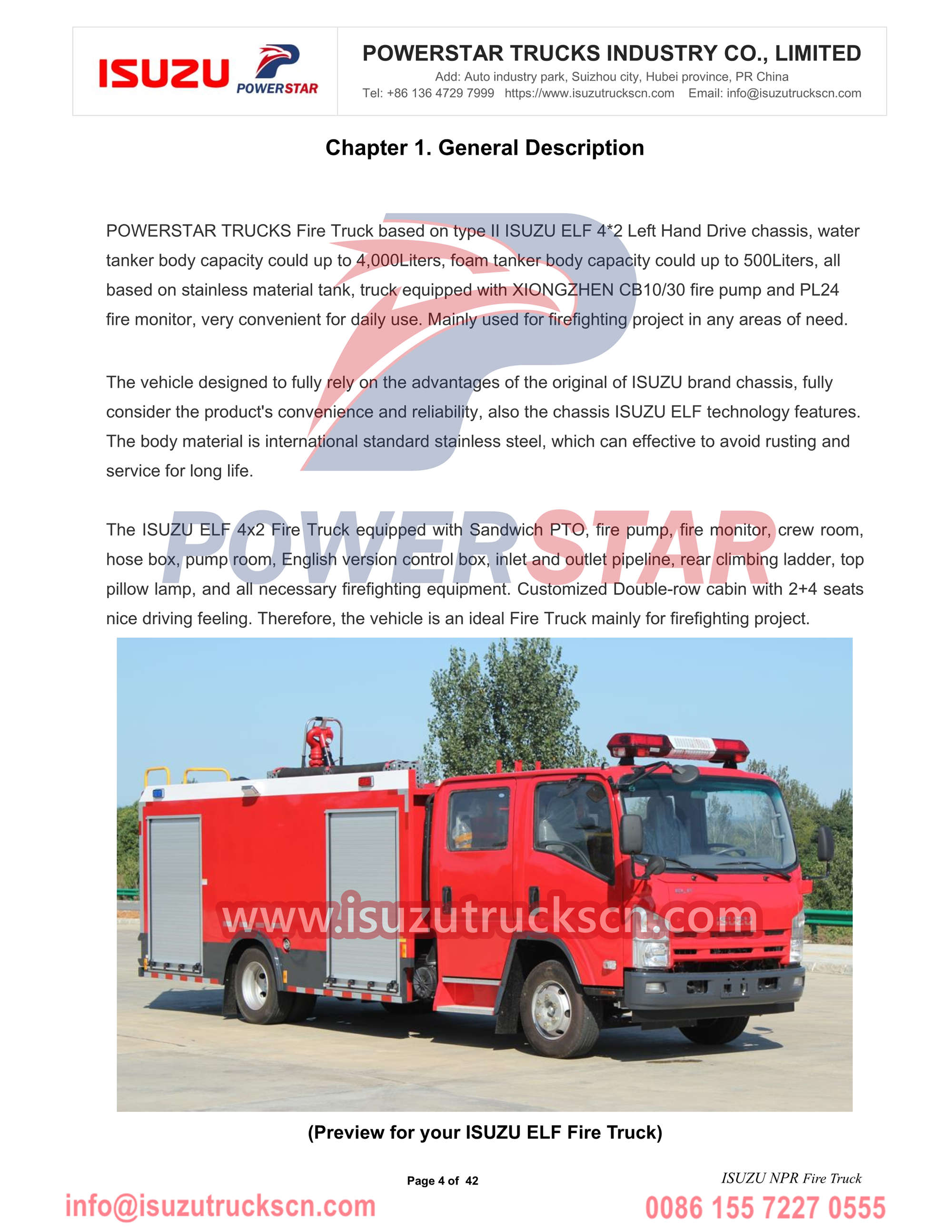 Isuzu fire tender NPR