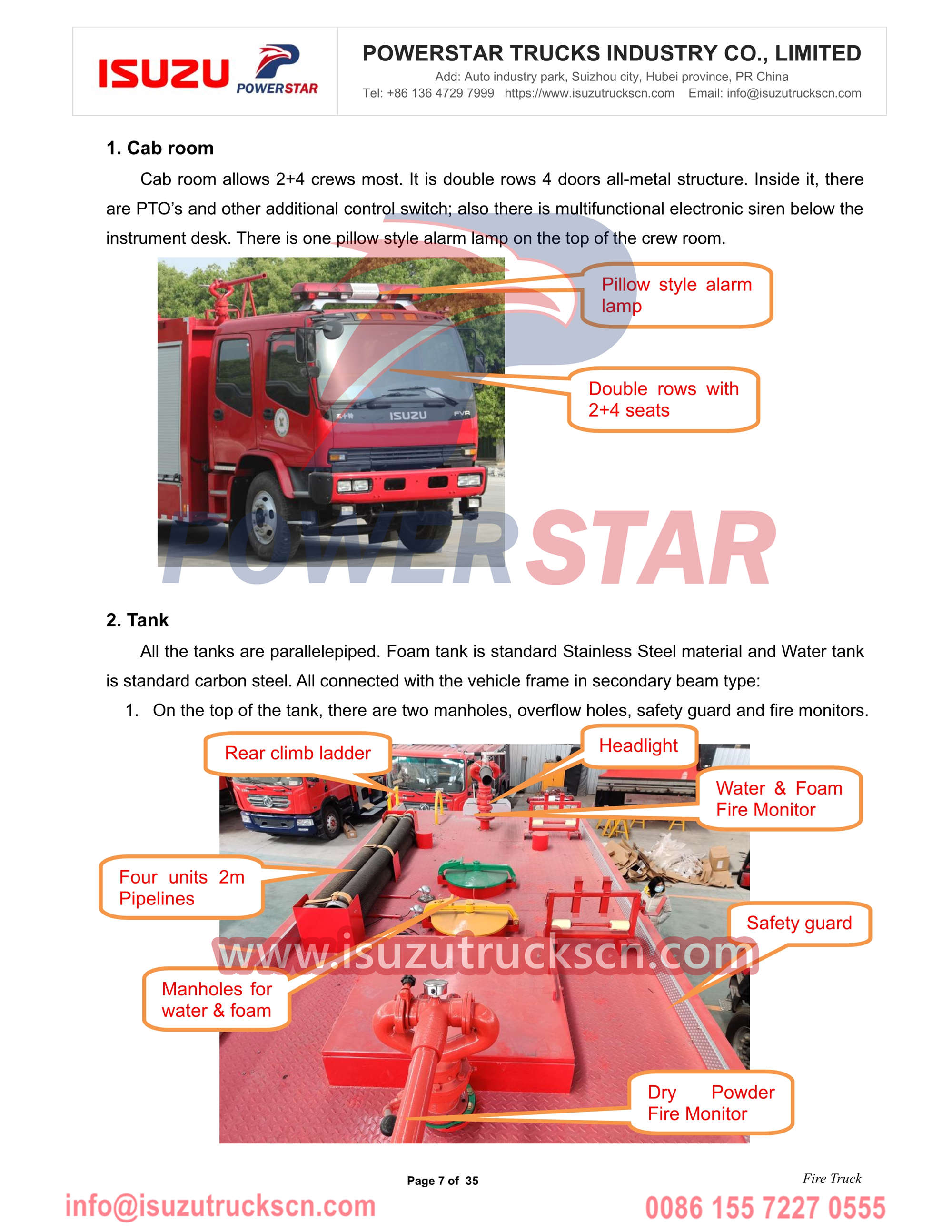 ISUZU Fire Truck FVR 6cbm fire engine