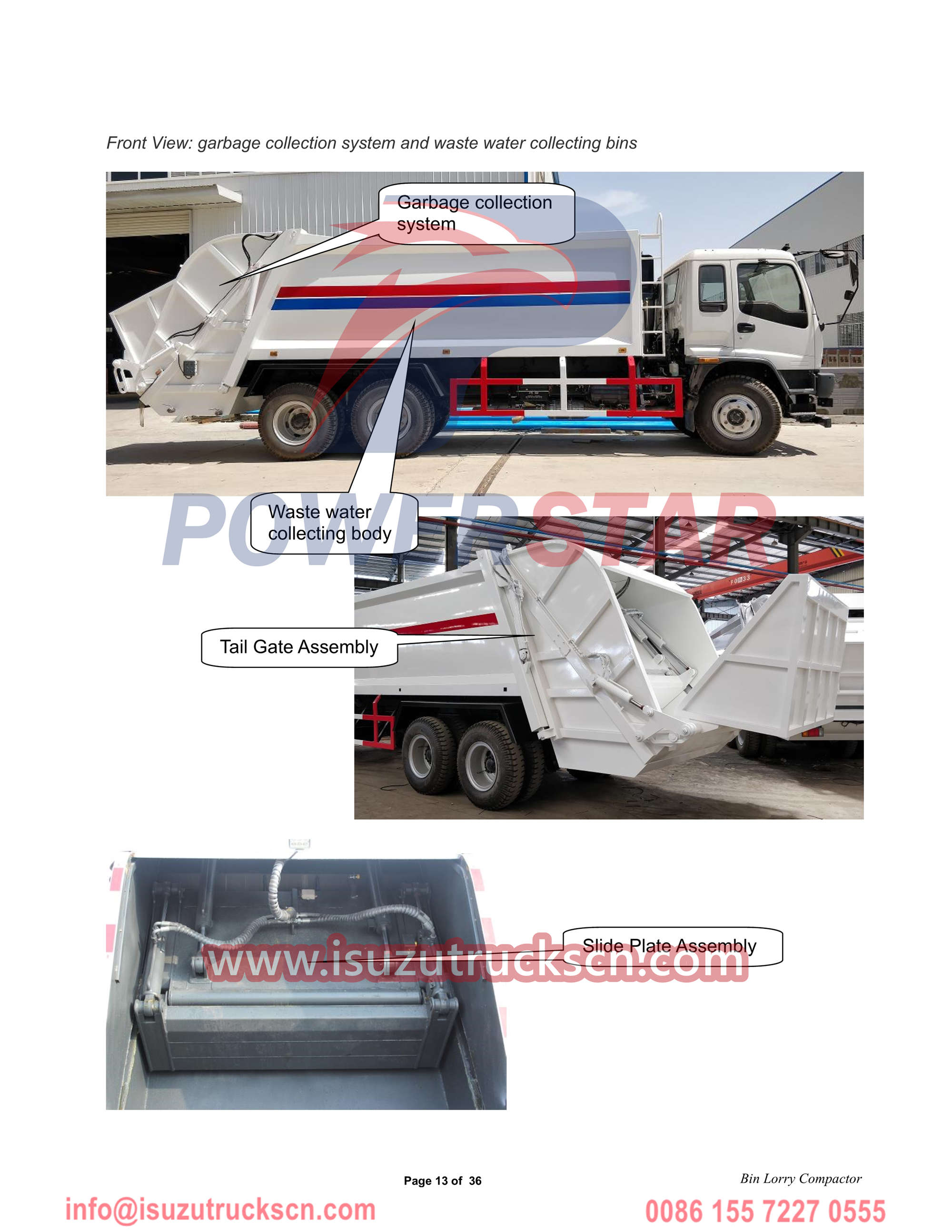 Isuzu rear loader garbage truck