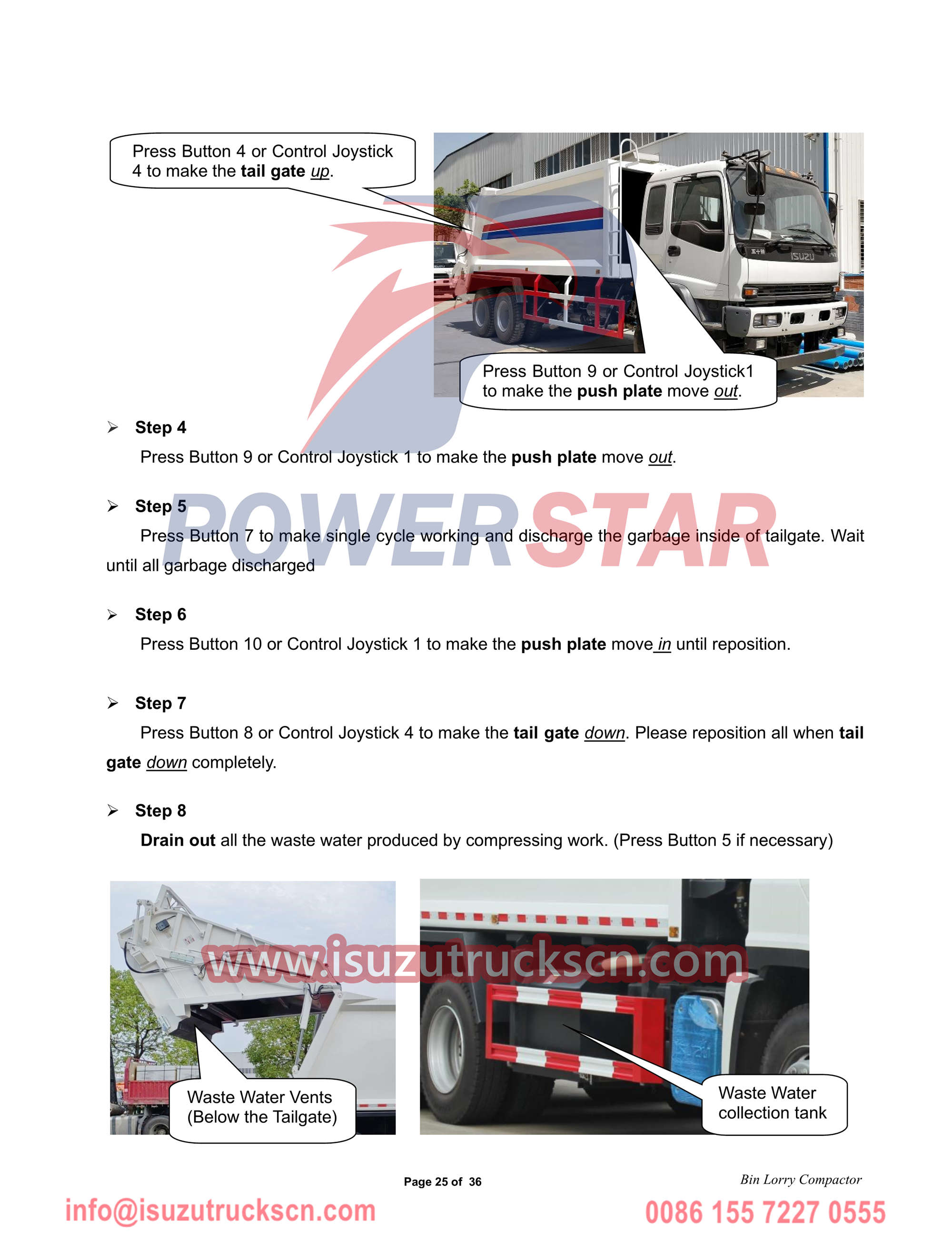 Isuzu rear loader garbage truck