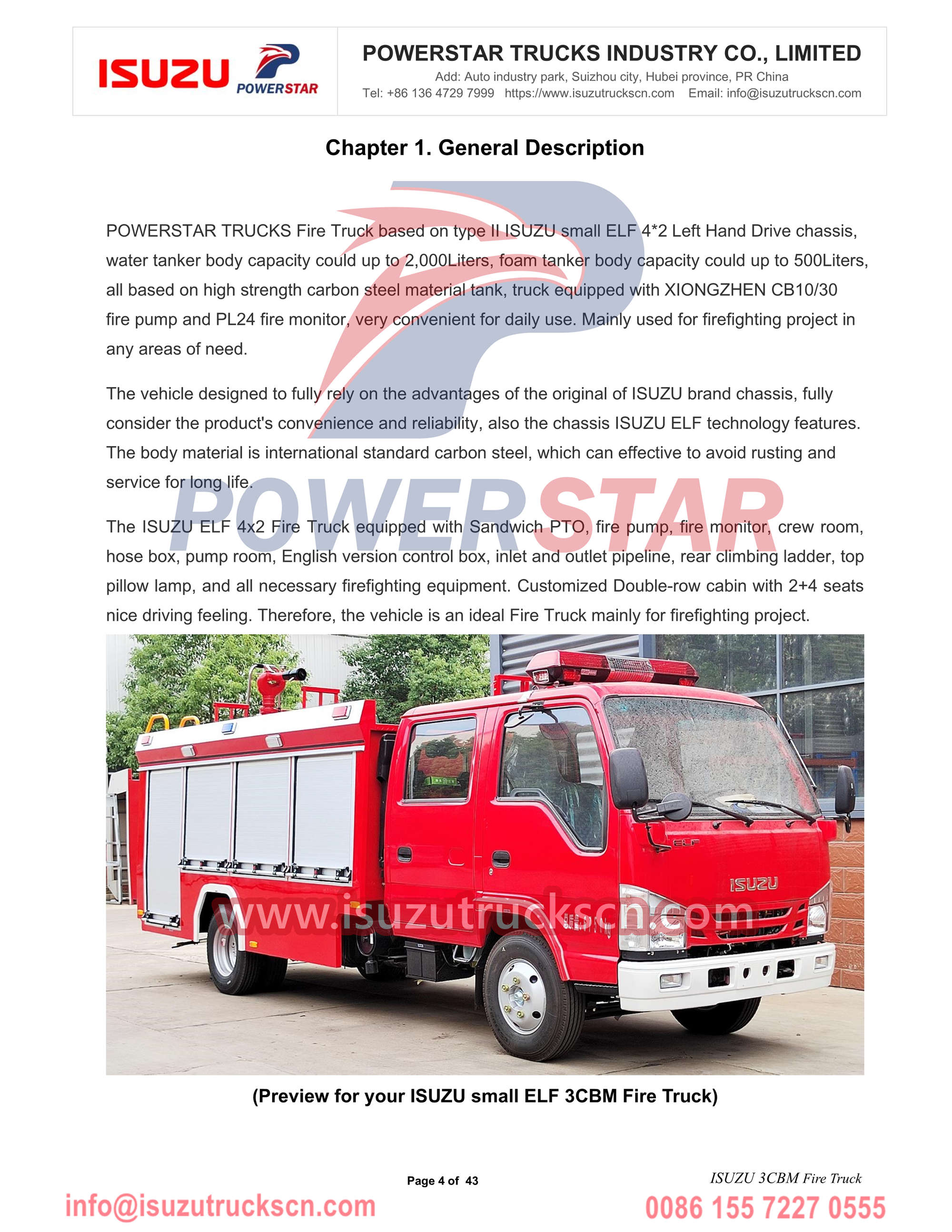 ISUZU 100P fire engine