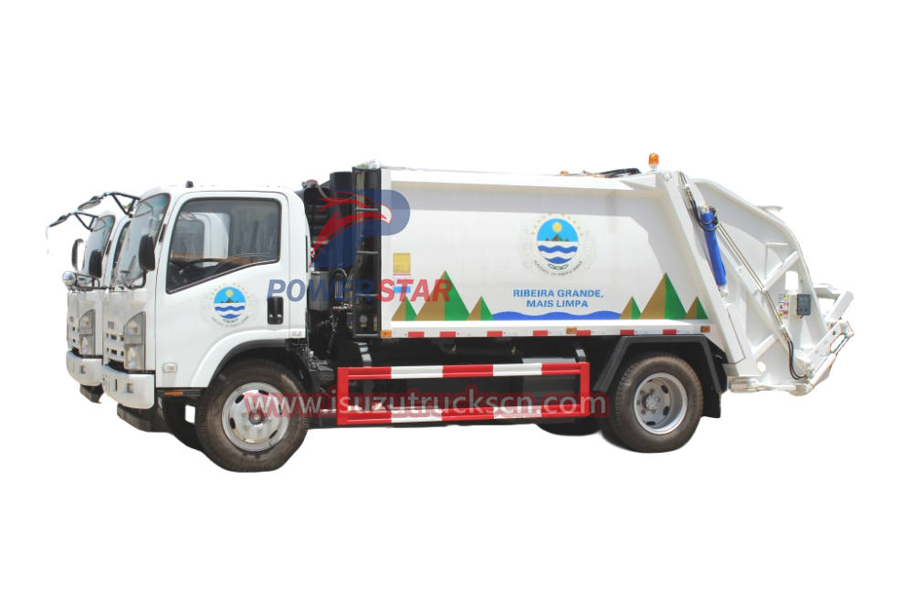 Hydraulic rear loader garbage truck Isuzu refuse vehicle 5tons 8tons