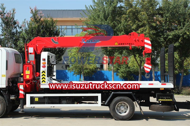 Isuzu wrecker truck with crane