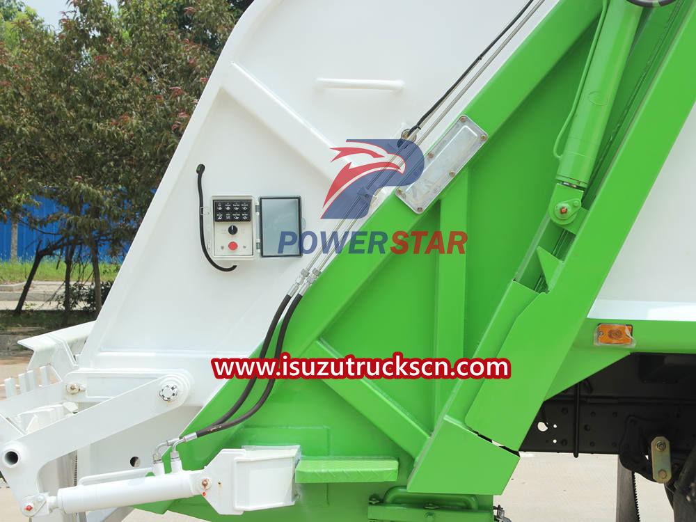 Isuzu rear loader garbage truck