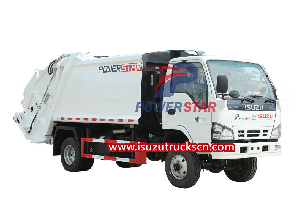 Isuzu compactor trash truck