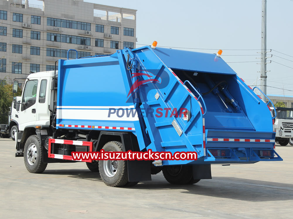 Isuzu compactor trash truck