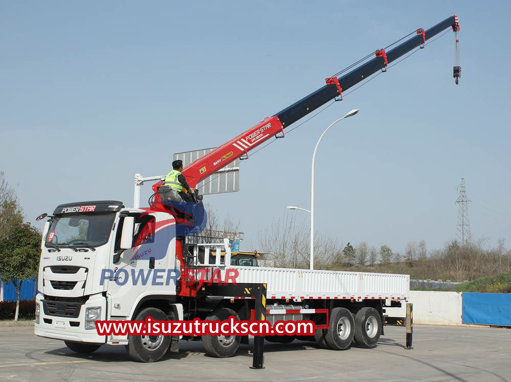 Isuzu boom crane truck