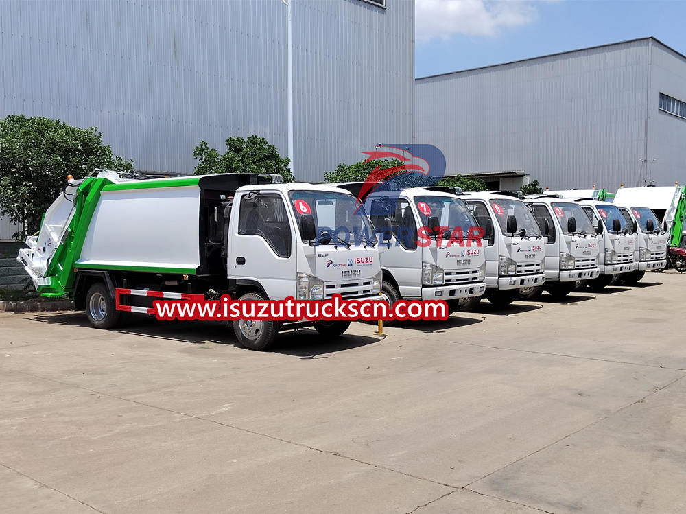 Isuzu rear loader garbage truck