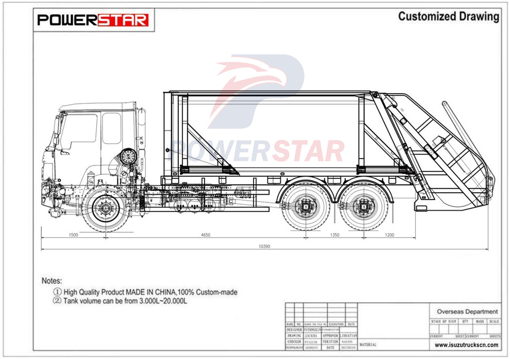 ISUZU garbage compactor truck