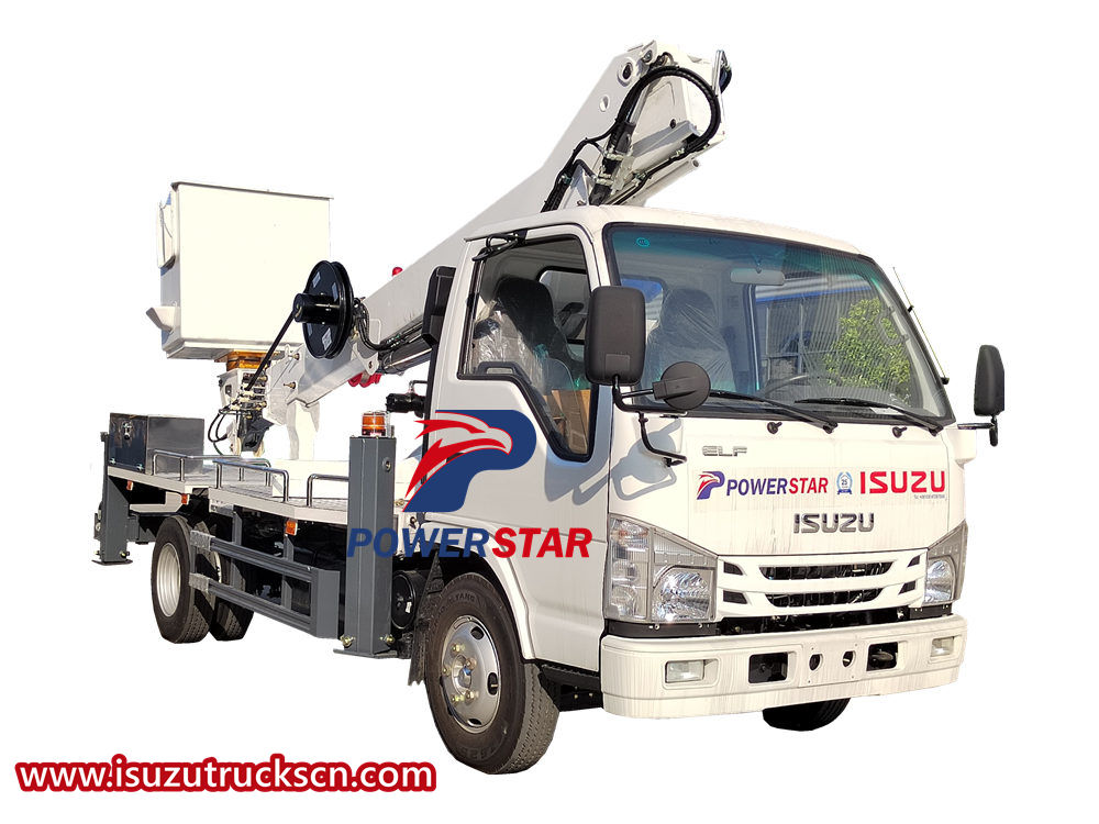 Isuzu aerial lift bucket truck