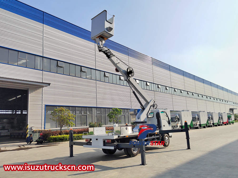 Isuzu aerial bucket truck