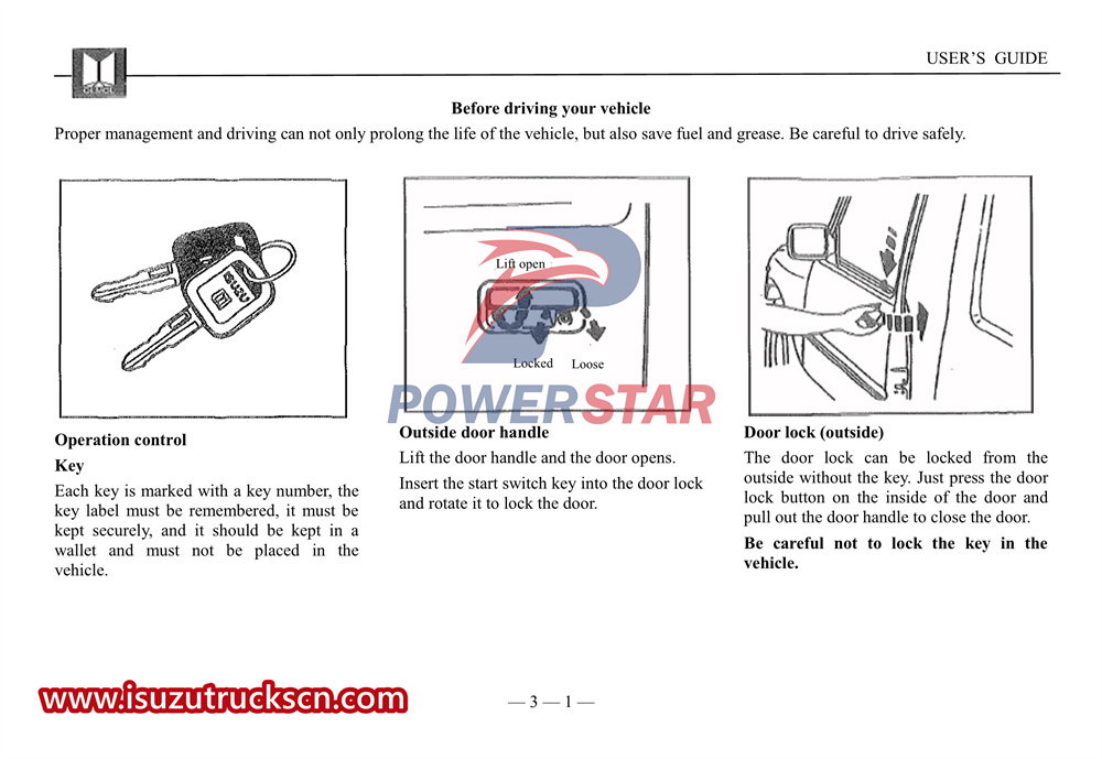 Isuzu UC series light car user's manual